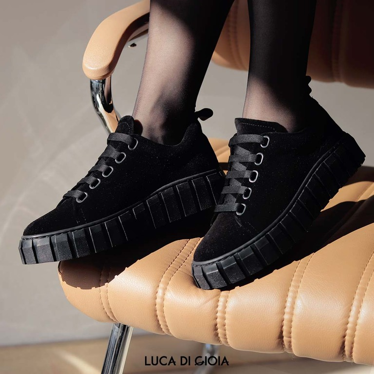 Luca di Gioia women sneakers in black suede leather 2583DP6681VN