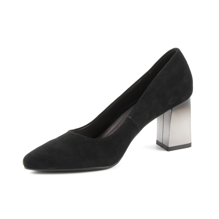 Luca di Gioia Women's Pumps in black suede leather with gradient heel 1150DP2529VN