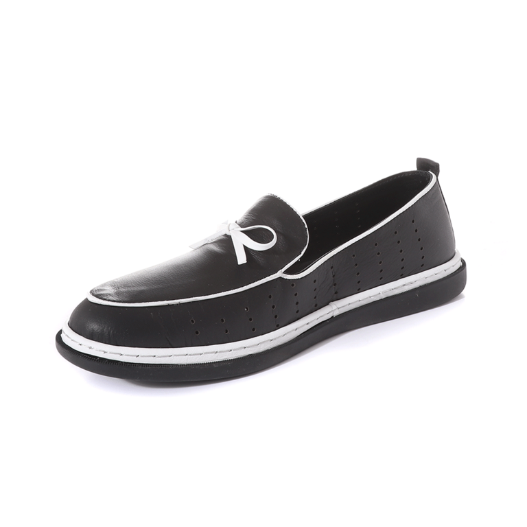 Luca di Gioia Women's black leather loafers 3661DP46838N