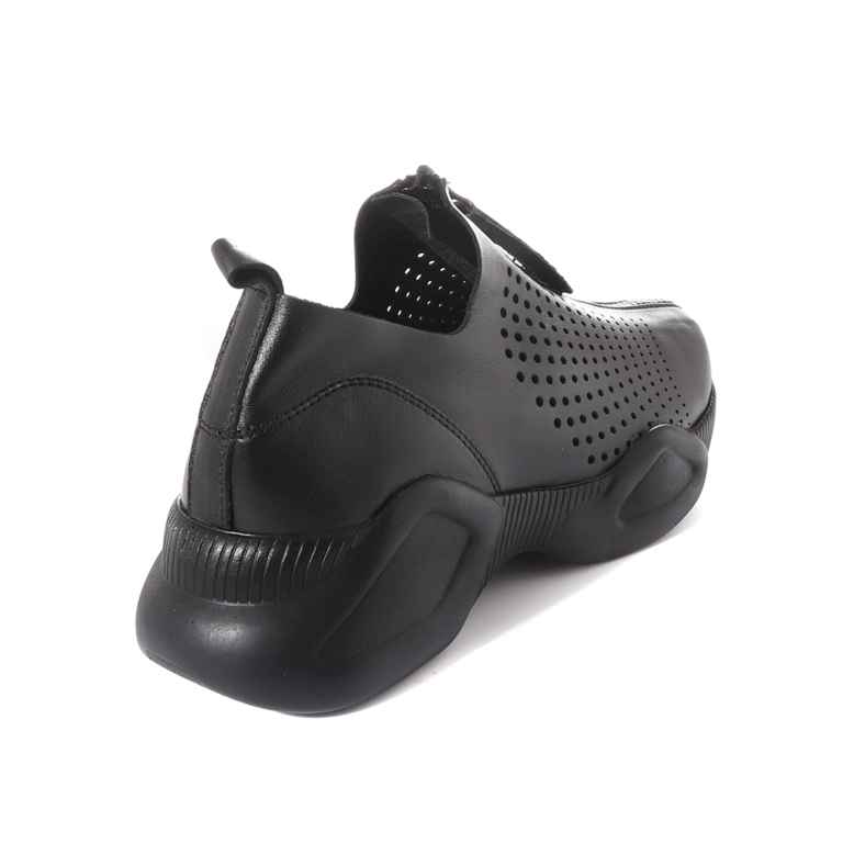 Luca di Gioia Women's perforated black leather sneakers 3661DP96101N
