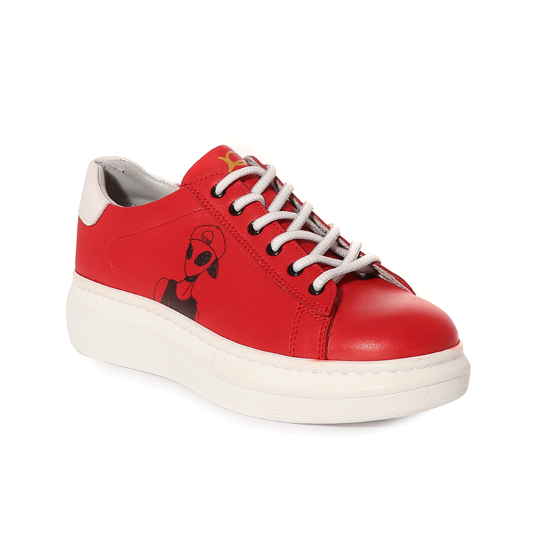 Pantofi sport femei Luca di Gioia roșii din piele cu extraterestru 2301DP13801R