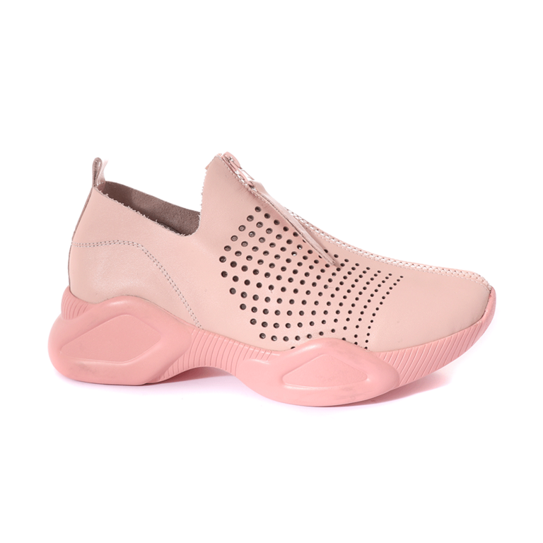 Luca di Gioia Women's perforated pink leather sneakers 3661DP96101RO