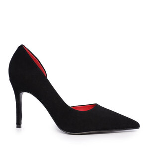 Luca di Gioia black suede women's stiletto d'orsay shoes 3487DP104VN