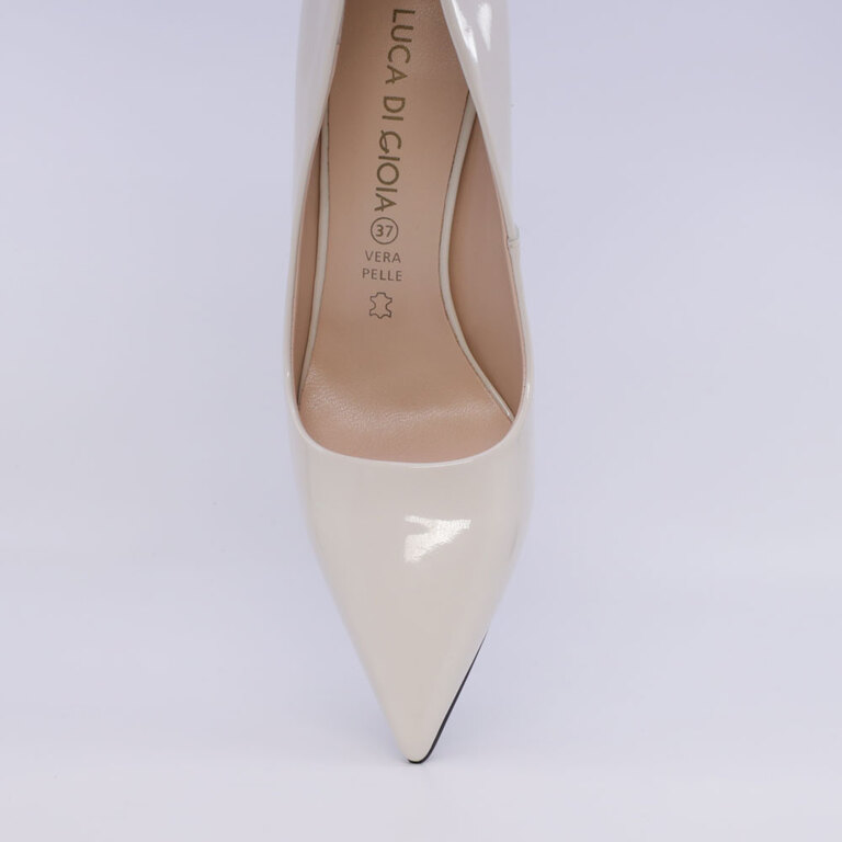 Women's Luca di Gioia beige patent leather stiletto shoes 387DP272BE
