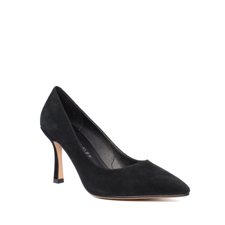 Pantofi stiletto femei Luca di Gioia negri din piele întoarsă 1267DP5210VN
