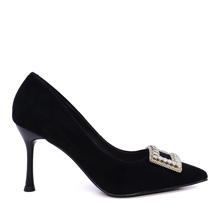 Luca di Gioia black suede women's stiletto shoes 3487DP182VN