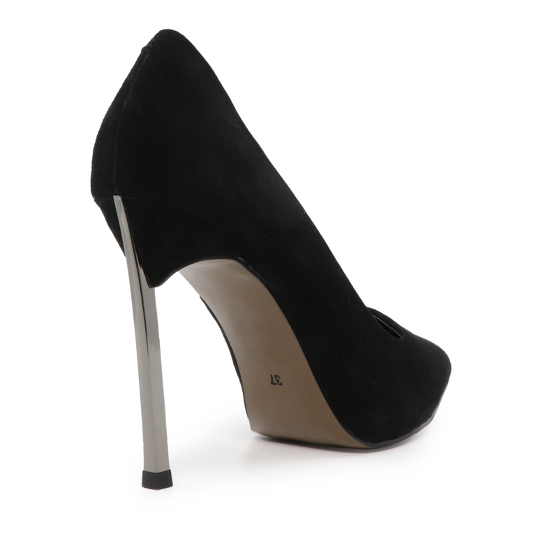 Luca di Gioia high heel stiletto in black suede leather 3844DG03VN