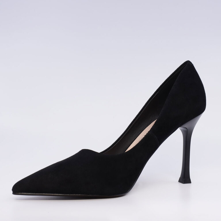 Luca di Gioia Women's Black Suede Stiletto Shoes 387DP272VN
