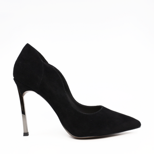 Pantofi stiletto femei Luca di Gioia negri din piele întoarsă cu toc 3845DP102VN