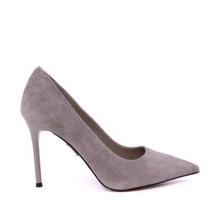 Pantofi stiletto femei Luca di Gioia taupe din piele întoarsă 1260DP7264VTA
