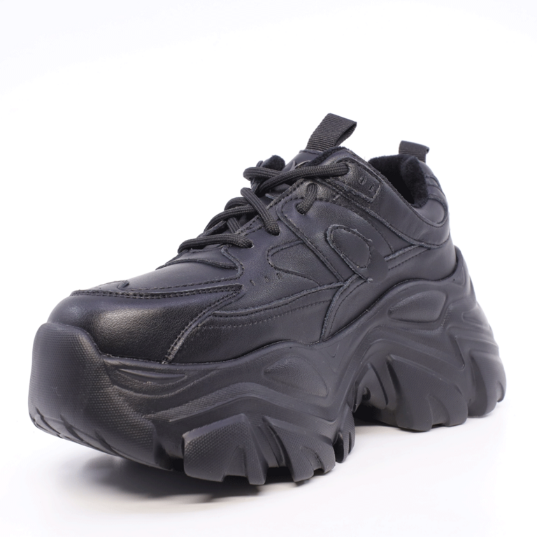 Sneakers chunky femei Luca di Gioia negri din piele 3846DP180N