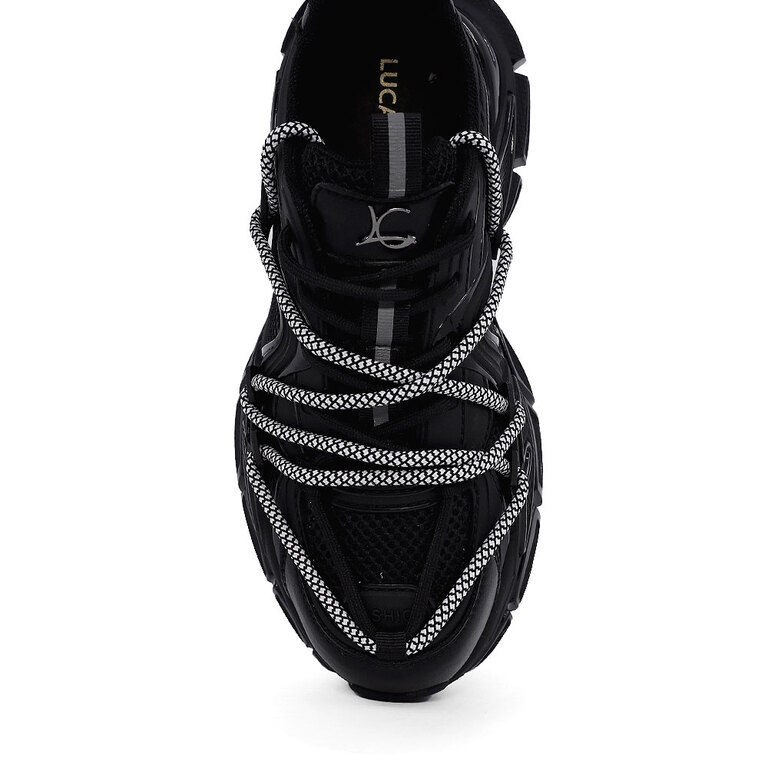 Sneakers chunky femei Luca di Gioia negri din piele și textil  3847DP700N