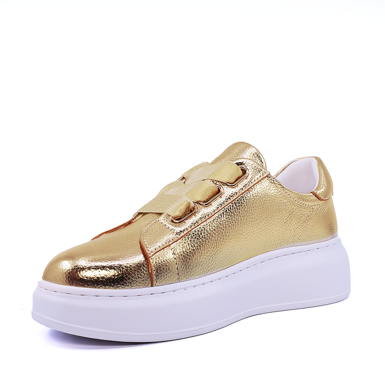 Luca di Gioia women's golden leather sneakers 3847DP480AU