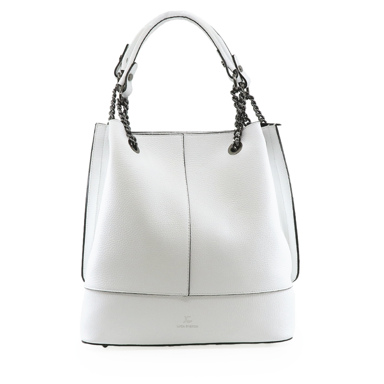 Luca di Gioia tote bag in white genuine leather 2455POSP21017A
