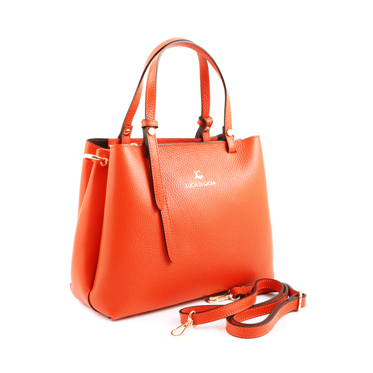 Luca di Gioia women's orange leather tote bag 1445POSP2238PO