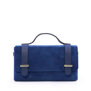 Poșetă mini crossbody femei Luca di Gioia bleumarin din piele întoarsă   144posp3644vbl