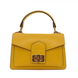 Poșetă satchel femei Luca di Gioia galbenă din piele 144POSP3549G