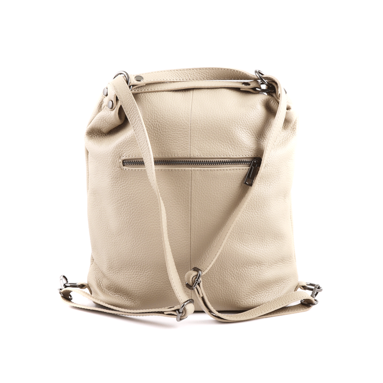Women's Luca di Gioia beige leather convertible backpack 1445RUCP2507BE