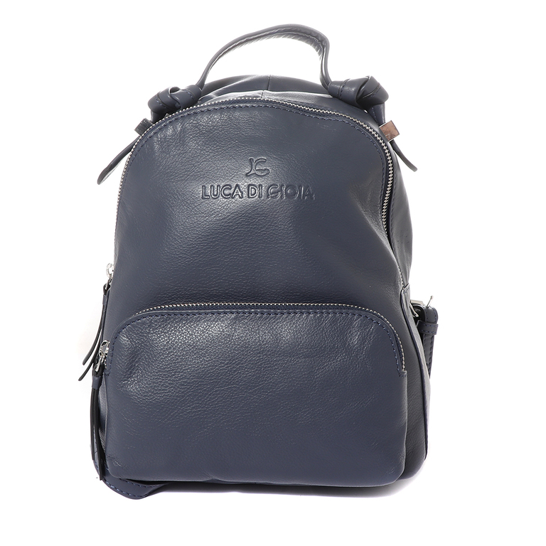 Luca di Gioia women backpack in navy leather 2082RUCP7047BL