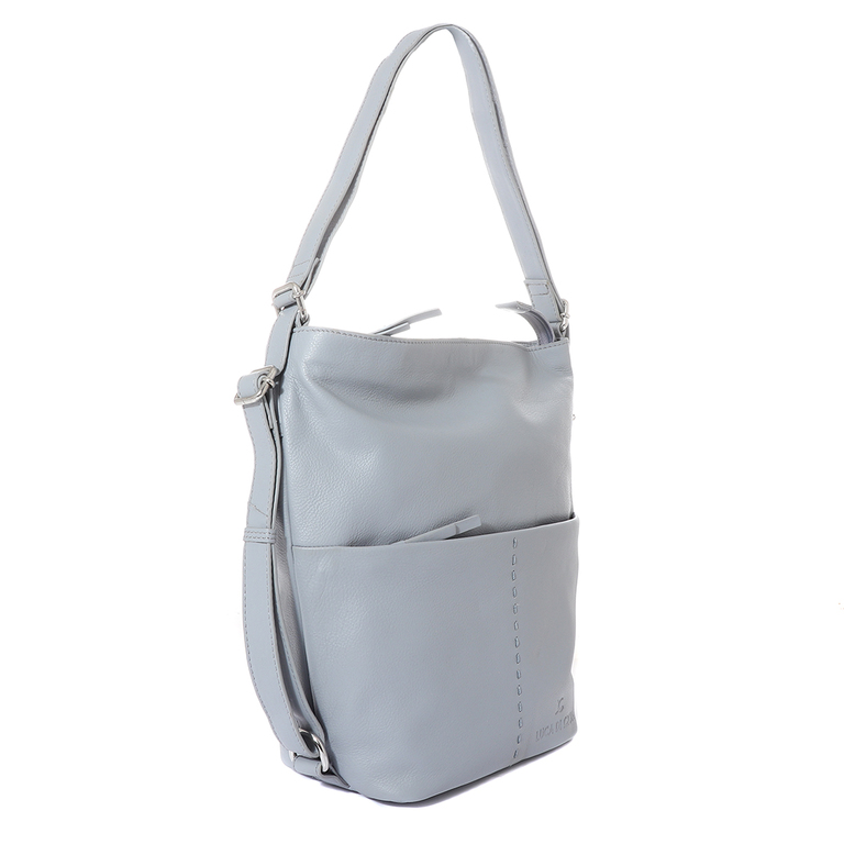 Luca di Gioia women backpack in gray leather 2082RUCP7414GR