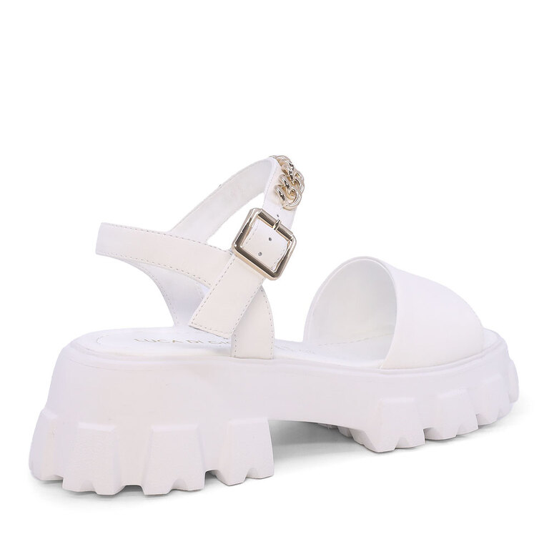 Luca di Gioia women's chunky sandals in white natural leather 3847DS185A