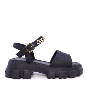 Luca di Gioia women's chunky sandals in black genuine leather 3847DS185N