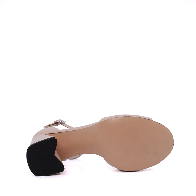 Sandale femei Luca di Gioia bej din piele cu toc mediu 1267DS1262BE