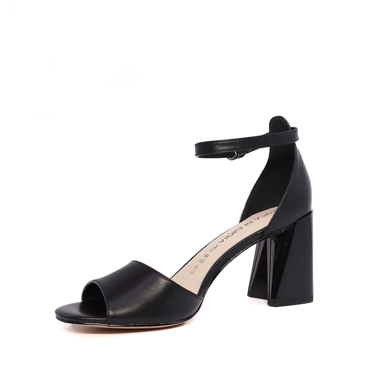 Luca di Gioia women's black leather medium heel sandals 1267DS1262N