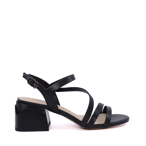 Luca di Gioia women's black leather medium heel sandals 1267DS1611N