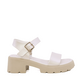 Sandale cu toc mic femei Luca di Gioia albe din piele 1299ds1510n