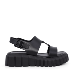 Luca di Gioia women's black leather sandals 1297DS1213N
