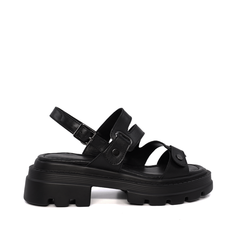 Women's Luca di Gioia black leather sandals 1297DS1541N