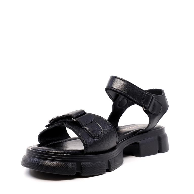 Luca di Gioia women's black leather sandals 1297DS6120N
