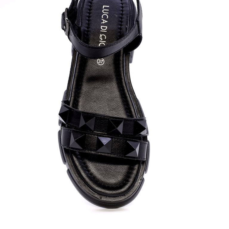 Women's Luca di Gioia black leather sandals 1297DS6150N