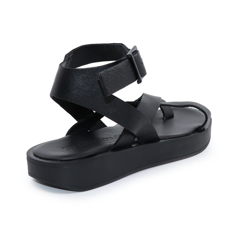 Luca di Gioia women sandals in black leather 2503DS2022N