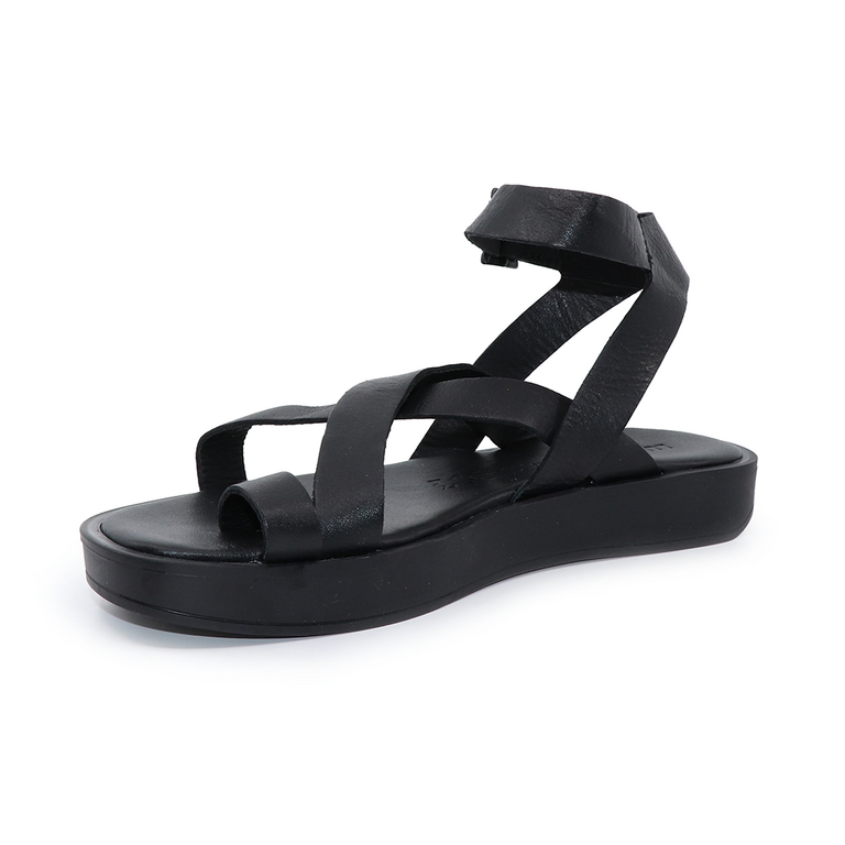 Luca di Gioia women sandals in black leather 2503DS2022N