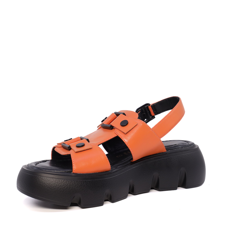 Luca di Gioia women's orange leather sandals 1297DS1531PO