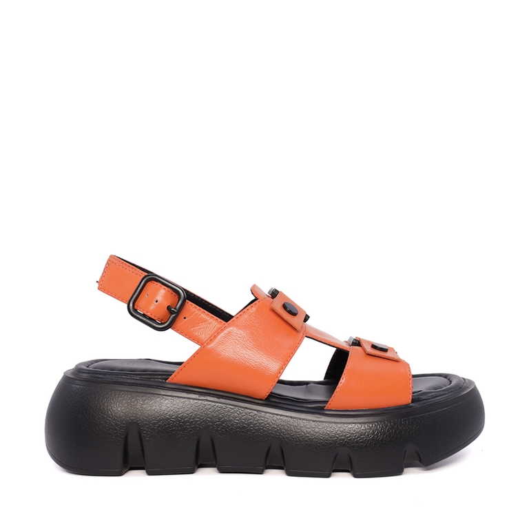 Luca di Gioia women's orange leather sandals 1297DS1531PO