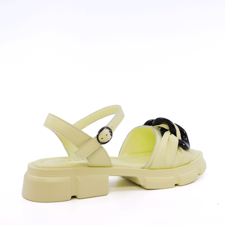 Luca di Gioia women's neon green leather sandals 1297DS6100V
