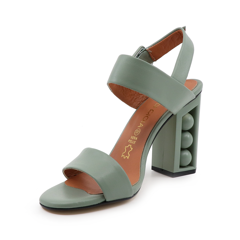 Luca di Gioia women high heel sandals in green leather 2503DS0399V