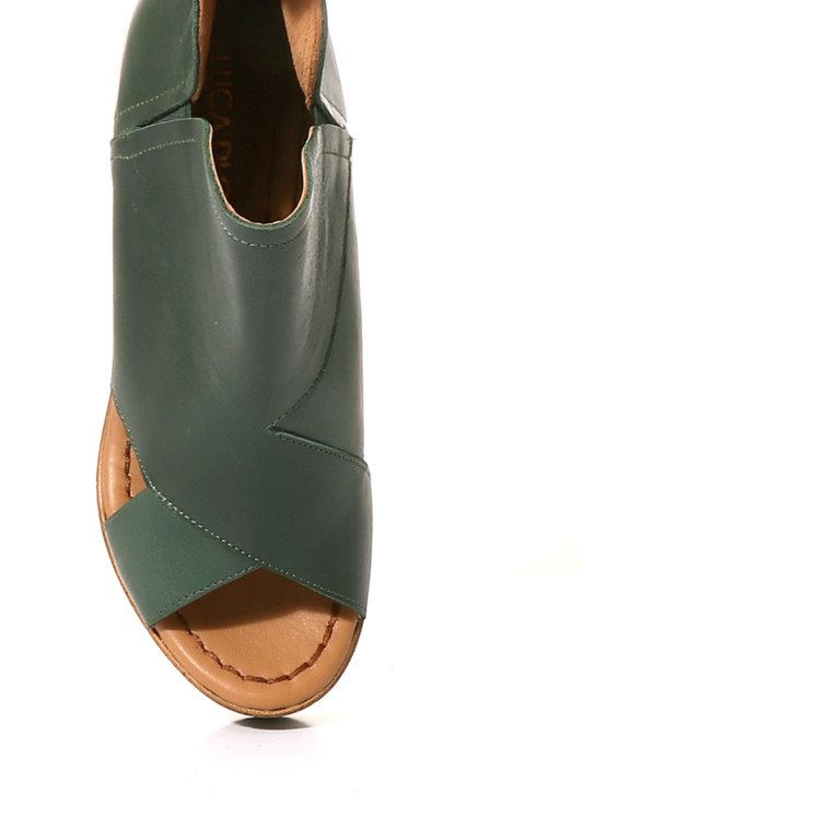 Sandale femei Luca di Gioia verzi din piele cu toc mediu 1811DS2240V
