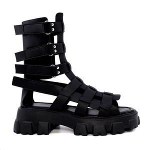 Sandale tip gladiator femei Luca di Gioia negre din piele naturală 3847DS131N