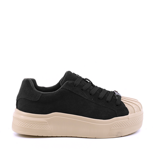 Sneakers  femei Luca di Gioia negri din piele întoarsă      3840DP212VN
