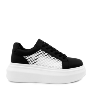 Sneakers perforați femei Luca di Gioia 	negri din piele și material textil 3841DPF261N