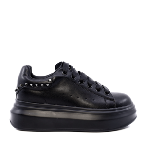 Sneakers ușori femei Luca di Gioia negri din piele cu elemente decorative  3841DP211N