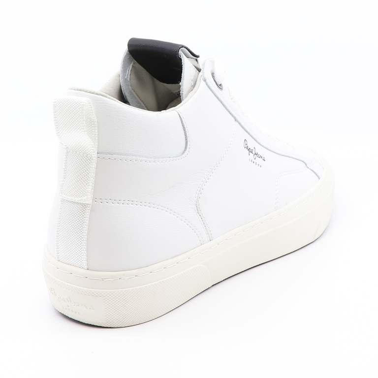 Sneakers barbati Pepe Jeans albi din piele  3192BG30789A