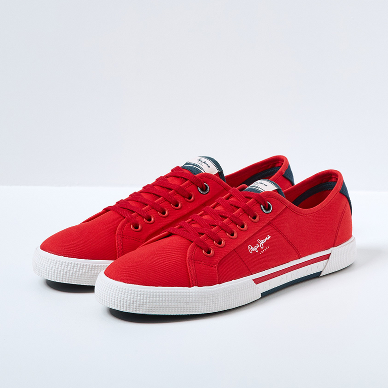 Pepe Jeans men sneakers in red fabric 3193BPS30816R