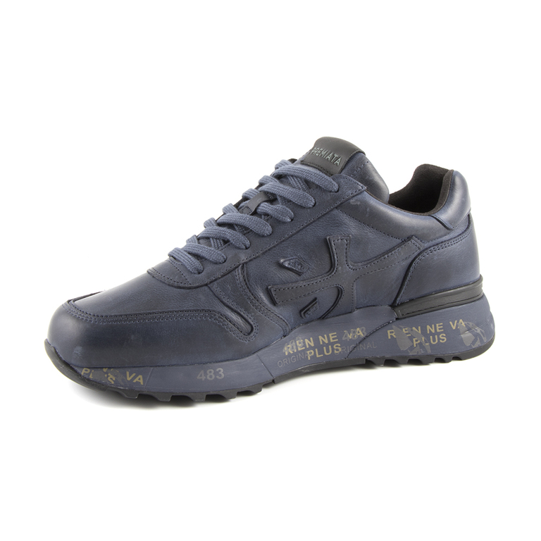 Men's shoes Premiata blue leather 1698bp1807bl