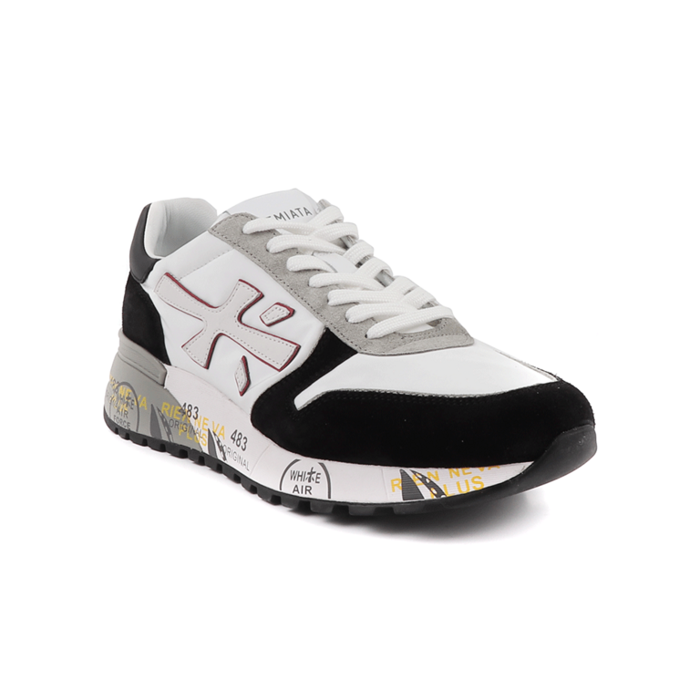 Premiata Mick  men's sneakers in black and white leather 1691BP5189AN