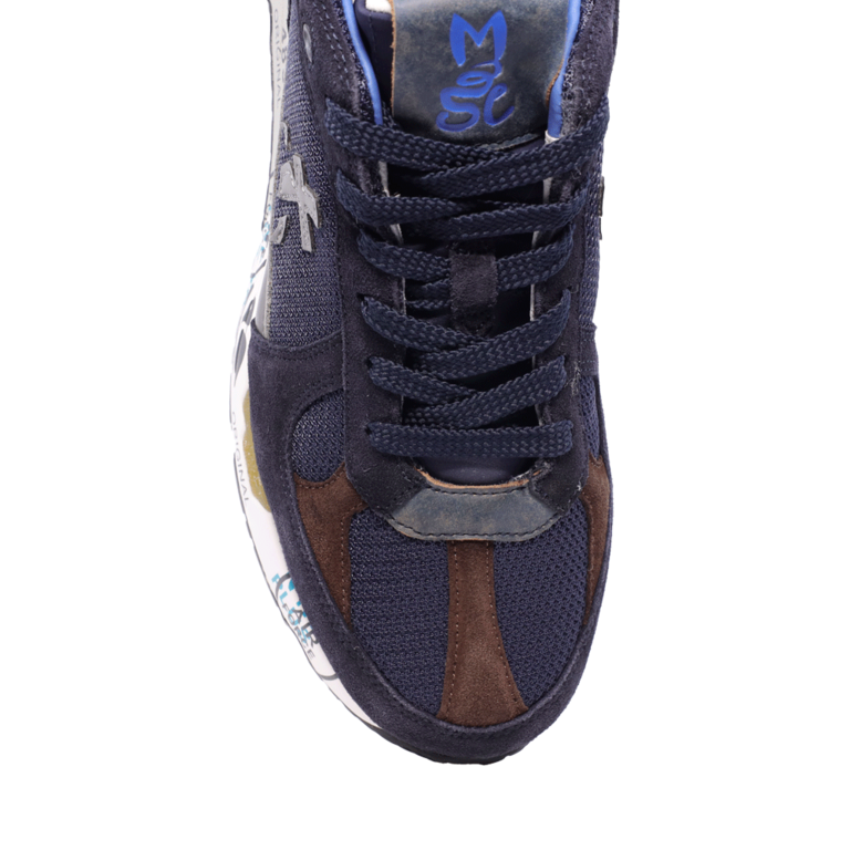 Men's sneakers Premiata Mase navy blue in suede leather and textile 1696BP6423BL